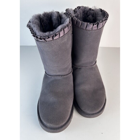 Ugg Bailey Bow Ruffle Boots Size 5 Lavender Gray Nightfall GUC Girls Womens - Picture 8 of 12